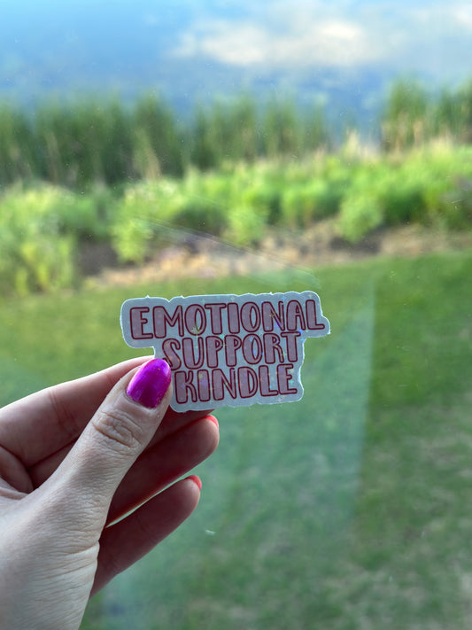 Emotional Support Kindle - Holographic Sparkles - Die-Cut Sticker