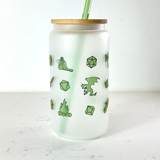 Adventure Dice - 16 oz Glass Cup