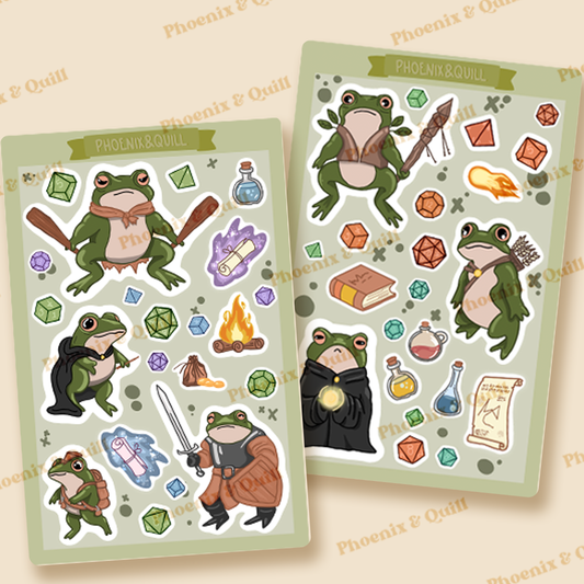 Frog Adventure Party Sticker Sheets