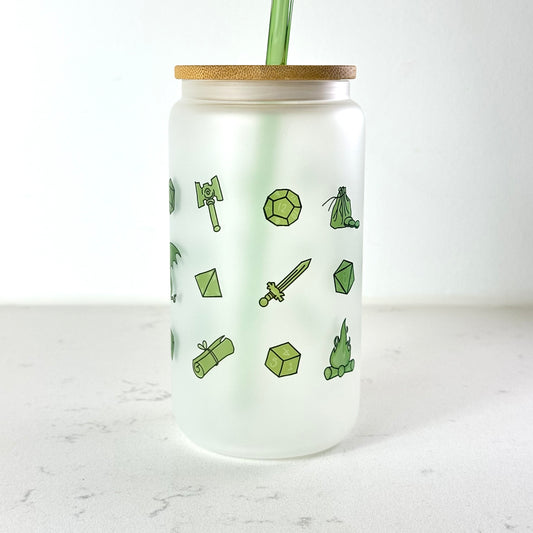 Adventure Dice - 16 oz Glass Cup