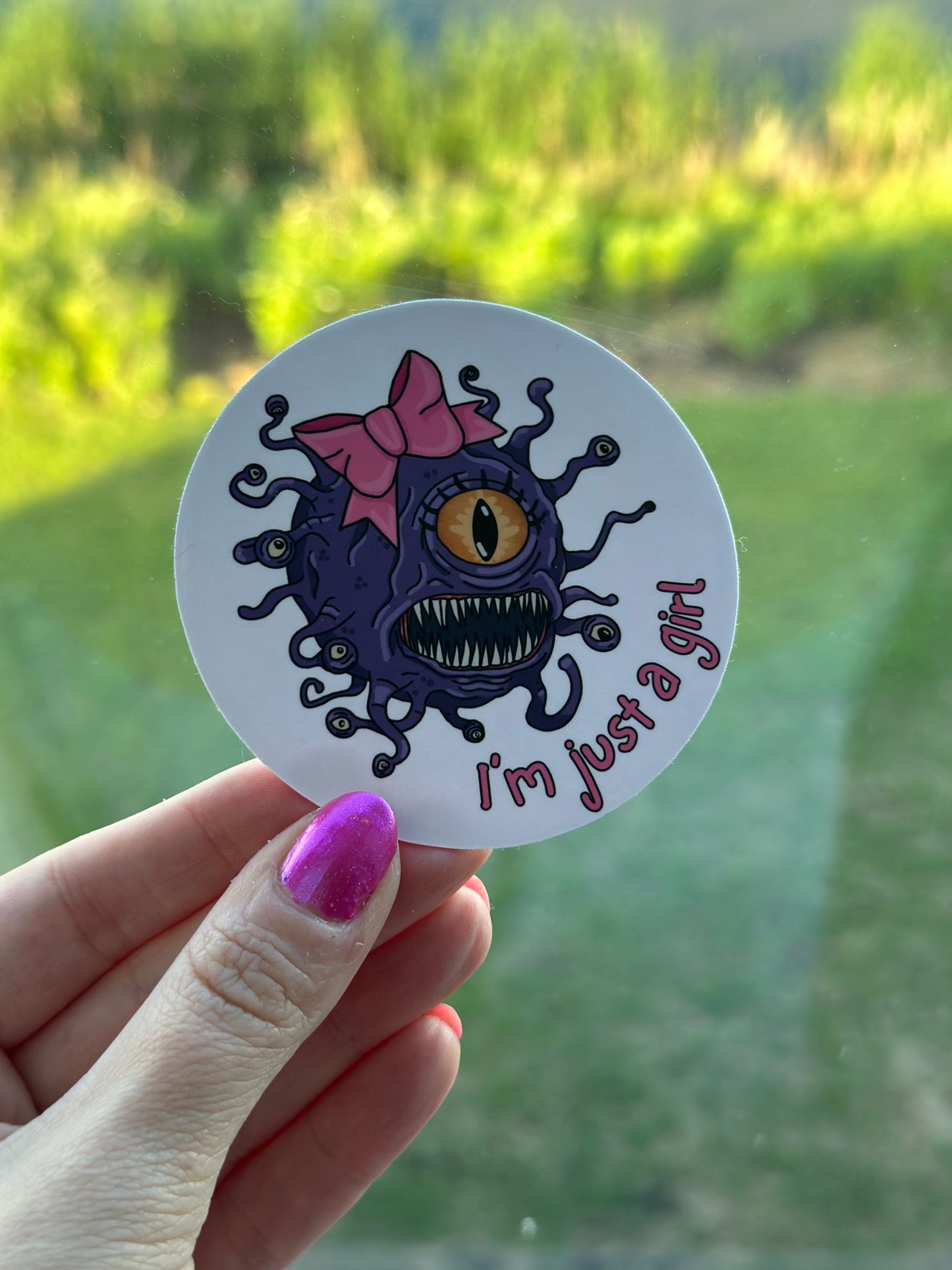 "I'm just a Girl" Beholder - Die-Cut Sticker