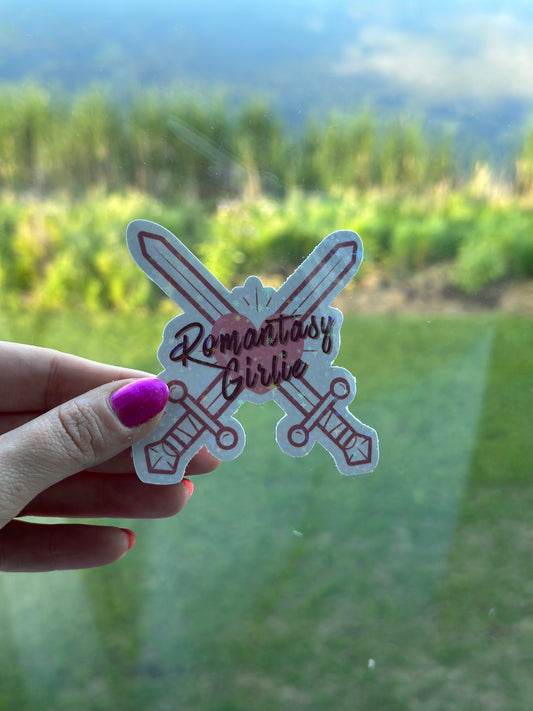 Romantasy Girlie -  Holographic Sparkles - Die-Cut Sticker