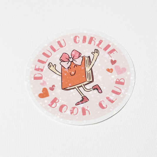 Delulu Girlie Book Club - Holographic Sparkles - Die-Cut Sticker