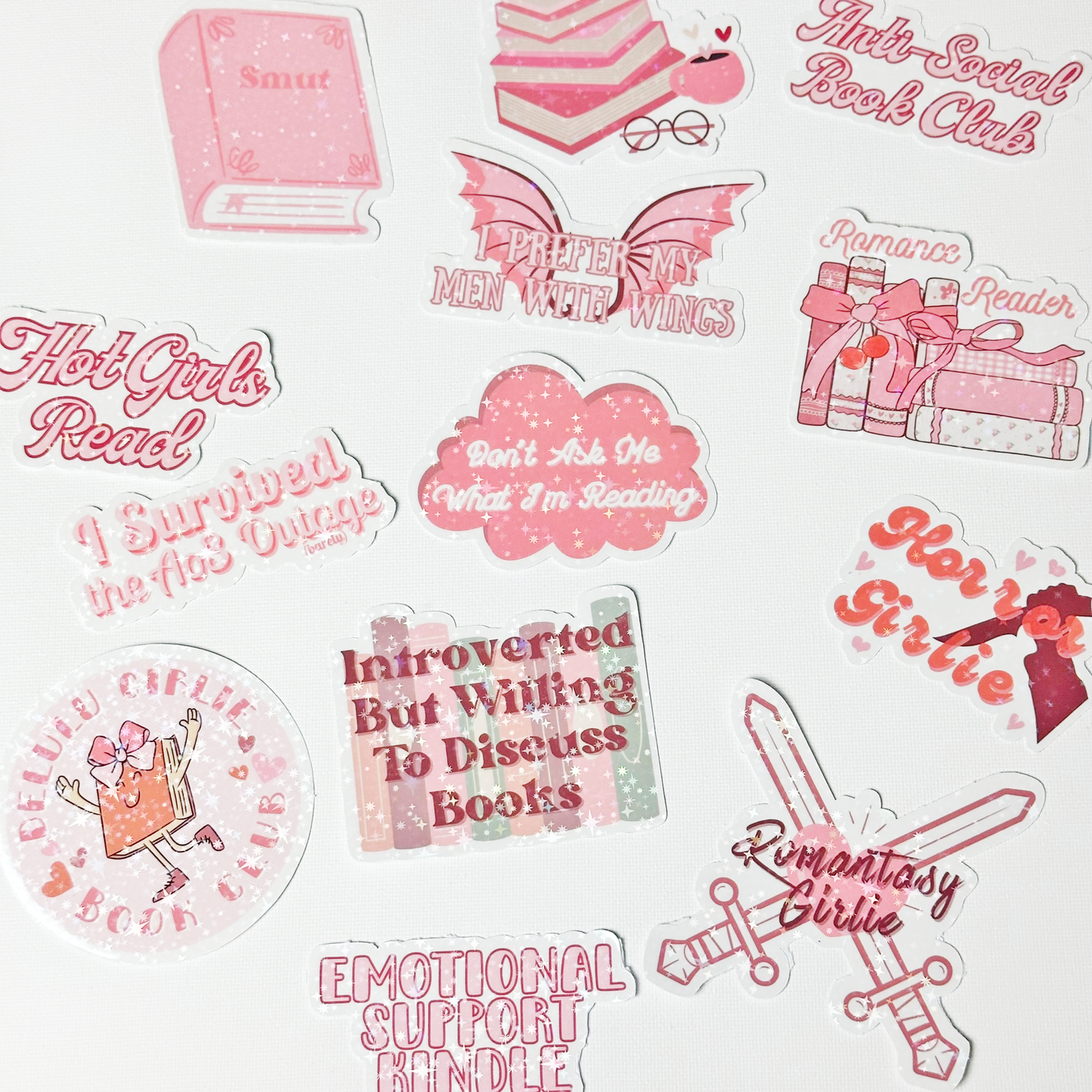 Delulu Girlie Book Club - Holographic Sparkles - Die-Cut Sticker