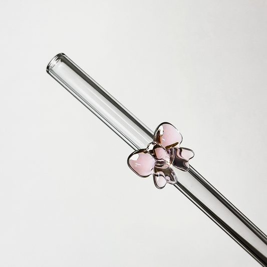 Glass Straw - Pink Bow